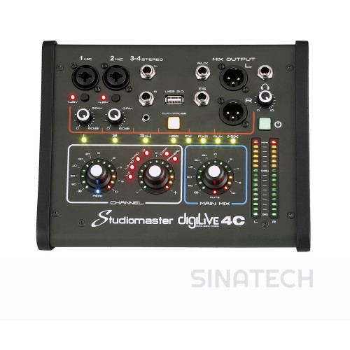 Studiomaster DIGILIVE 4СH 4-канальный компактный микшерный пульт с USB